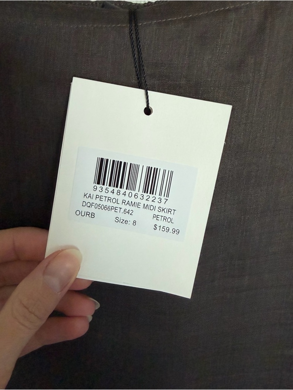 Dissh Kai petrol ramie midi skirt NWT - Picture 7 of 7